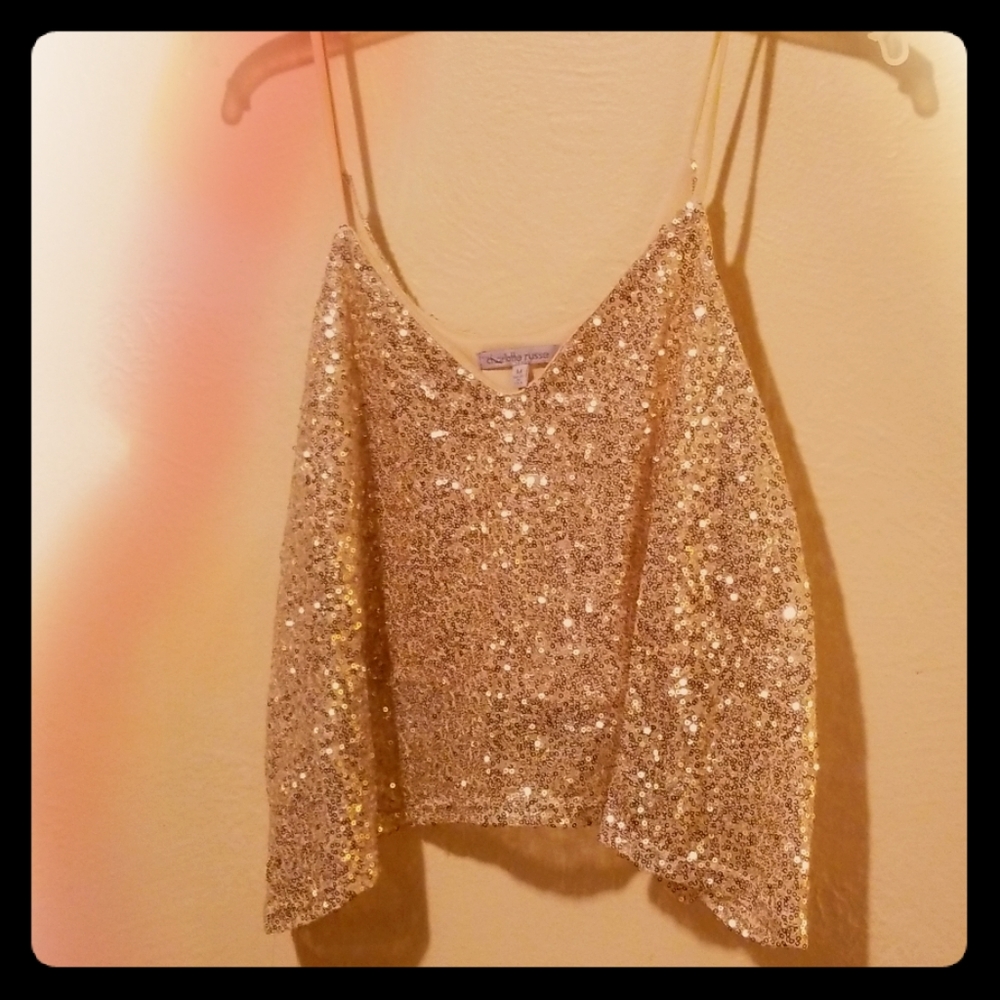 Gold sparkly tank top